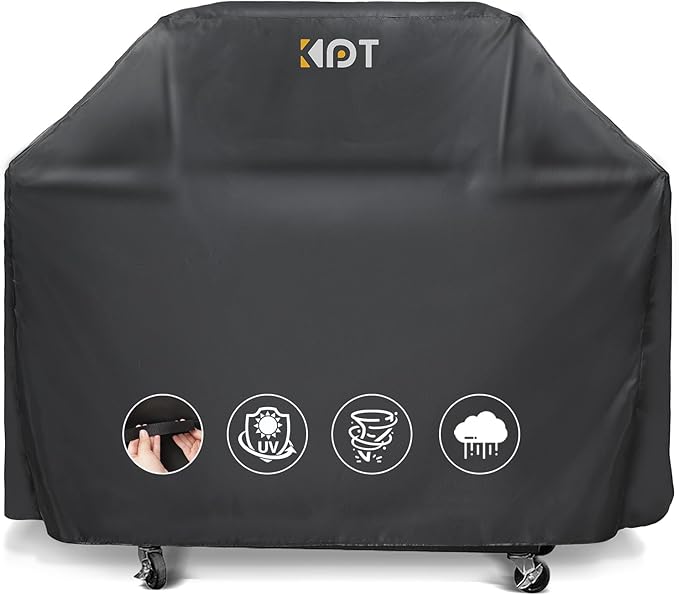 KPT 52 Inch Grill Cover for Outdoor Grill - Heavy Duty Waterproof 420D BBQ Cover with Hook, Air Vent, Buckle - Gas Grill Cover, UV & Fade Resistant, BBQ Grill Cover for Weber, Nexgrill, Char Broil