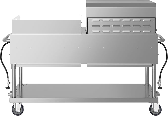 60 in. 8-Burner Commercial Outdoor Propane Gas Grill with 30 in. Roll Dome Cover and 30 in. Griddle in Stainless-Steel, ETL Listed (CGKIT6-D30G30)