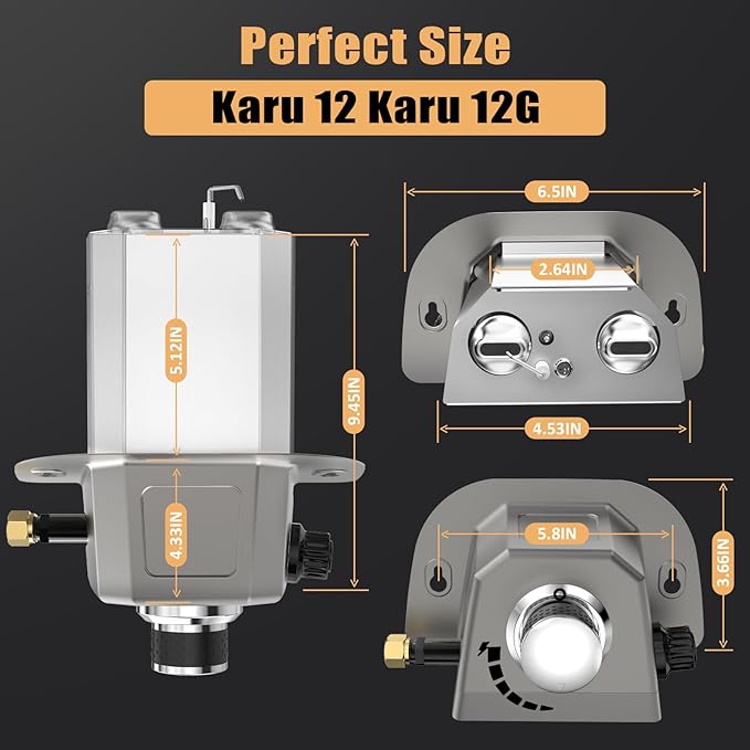 Utheer Gas Burner Attachment for Karu 12 / 12G / Karu 2 & Fyra 12 Pizza Ovens, No Assembly Propane Burner with Upgraded Electronic Ignition, Pizza Oven Accessories
