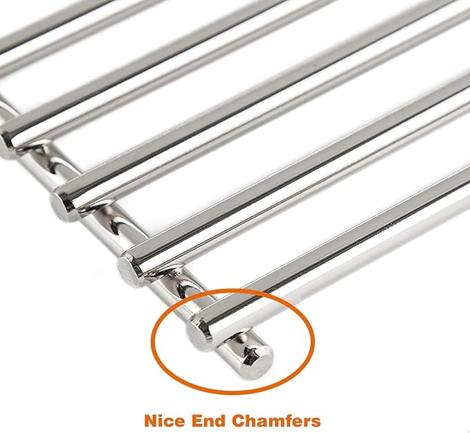 18.7" Cooking Grates for Weber Genesis GS4 Genesis II E-410, E-415, E-435, Genesis II LX E-440 Series Gas Grills, Heavy Duty Stainless Steel Grill Grates for Weber 66089 66097