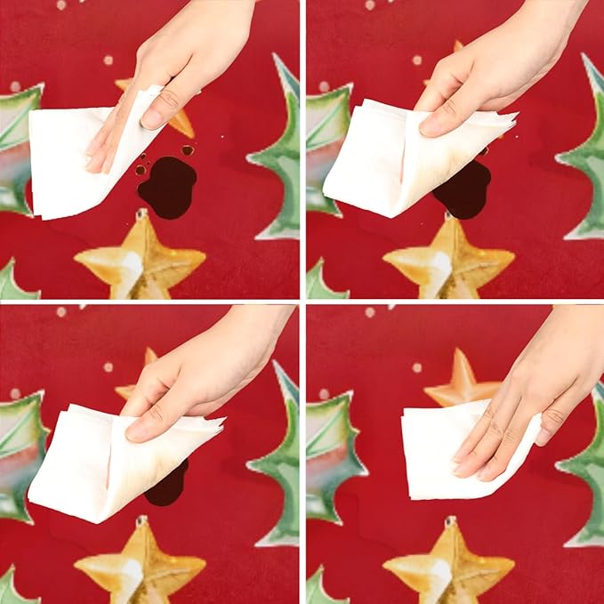 Christmas Ruffle Star Candy Round Table Cloth Cover, Elastic Edge Waterproof Wipeable Tablecloths 45"-56" Polyester Tablecloth for Party Restaurant Banquet Holiday Camping Outdoor Picnic