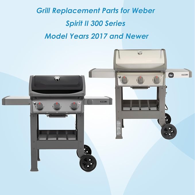 Grill Parts for Weber Spirit II Grill Replacement Parts, 7636 Flavorizer Bars, 69787 Burner and 67060 Heat Deflector for Weber Spirit 2 Grill Parts, for Weber Spirit II E310 E320 S310 S-320