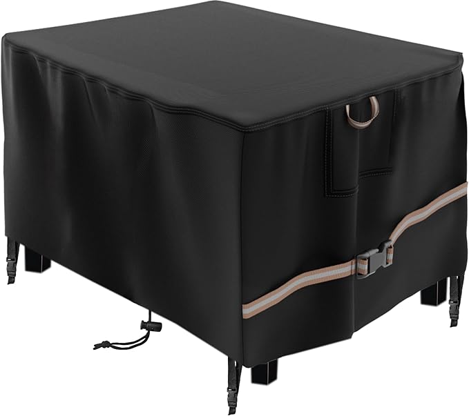 Rectangular Propane Gas Fire Pit Table Cover 52x34x24, Waterproof Heavy Duty 600D Rectangle Outdoor Fireplace Cover 52 Inch, All-weather Protection For Patio Firepit Table 49-52 inch