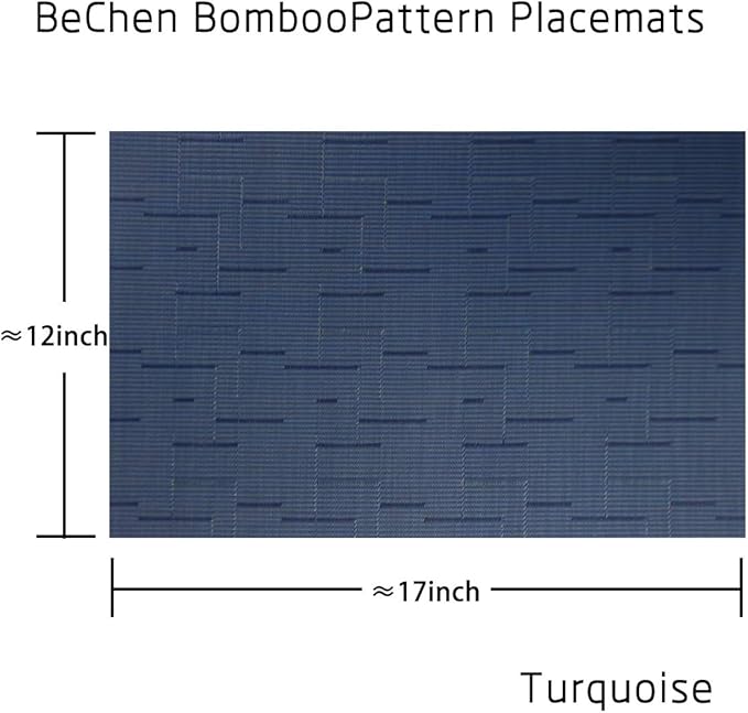 Vinyl Placemats,Washable Table Mats Easy to Clean Woven Placemats for Dining Table Set of 4(Navy Blue)