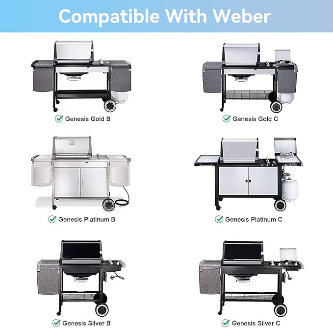 Full-Size Griddle Inserts for Weber Spirit 300 Spirit II 300 Series, Flat Top Griddle Plate for Spirit E-310, E-320, S-310, S-320 Spirit II E/S-310 E/S-320 Series, Replacement for Weber 6787