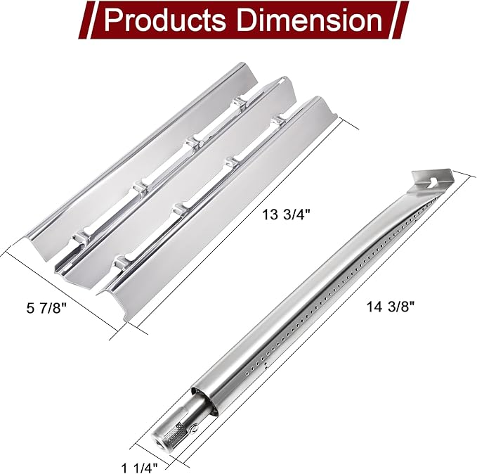 Hiorucet Grill Parts for Broil King 9468-54, 9468-57, 95693, 9864-27, 9864-54, 9864-57, 9865-24, 9865-27, Signet 20 320 40 70 90, Sovereign 20 70 90, Heat Plates and Burners for Broil King Gas Grill