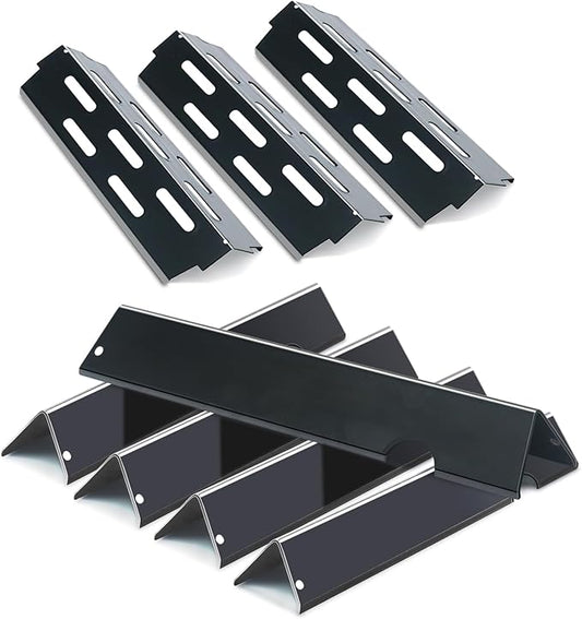 Flavorizer Bars and Heat Deflectors for Weber Genesis II 300/LX 300, GS4 Genesis ii E-310 ii E-315 ii E/S335 ii se-335 Grill (Porcelain Steel, 66032 * 5+ES/410 * 3)