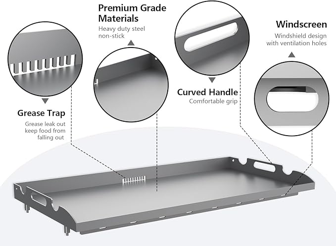 Upgrade Flat Top Griddle Replacement Top for 36" Blackstone Griddles 1554 1820 1818 1825 1560, Steel Griddle Top Replacements with Rear Grease System & Handy Handle for Blackstone 36-Inch Griddles