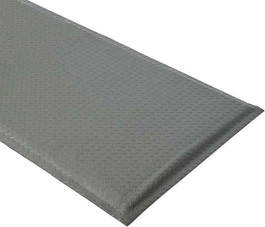 3 x 5 FT Anti Fatigue Mats Industrial 15/16 Inch Thick Soft Sponge Ergonomic Mat Durable Heavy Duty Diamond Plate for Standing Non Slip Industrial Grade Floor Mat for Leg & Back Pain (Gray)