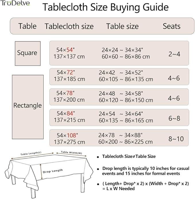TruDelve Heavy Duty Vinyl Tablecloth Beige Plastic Table Cloth Waterproof Wipeable Oilcloth Table Cloth Rectangle Table (54'' x 78'', Leaves)