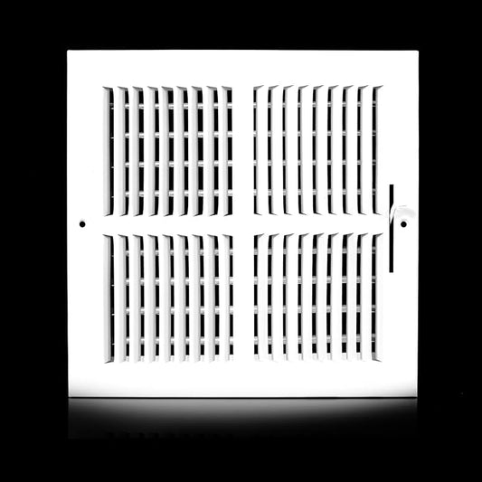 10x10 Vent Register [Duct Opening], Vent Covers for Home Ceiling, Two-Way Ventilation Register, Adjustable Solid Steel Wall Register Vent Cover (10"W x 10"H [Duct Opening])