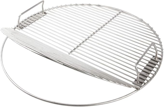 Cooking Grate 21.5 inch Kettle Grill Grate 304 Stainless Steel Round Hinged Cooking Grid Grill Accessory Replaces for Weber Original Kettle Series
