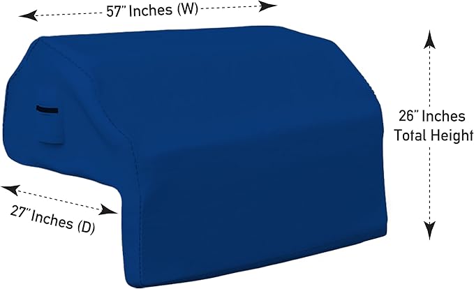 Covers & all Built-in Outdoor Grill Cover, Durable Heavy Duty 18 Oz Waterproof Cover Tuff Material with Air Pocket & Elastic for Snug Fit (57" W x 27" D x 26" H inches, Blue)