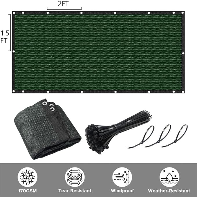 Privacy Fence Screen 3Ft X 126Ft Heavy Duty Outdoor Fencing Panels Windscreen Mesh Fabric Shade Net, 90% Visibility Blocking, Cable Zip Ties Included