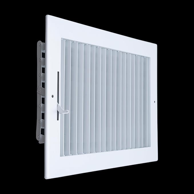 Fits 12x8 Duct Opening Steel Adjustable Air Supply Grille by Handua | Register Vent Cover Grill for Sidewall and Ceiling | White | Outer Dimensions: 13.75" X 9.75"