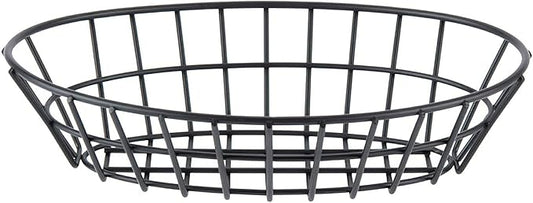 G.E.T. 4-30144 9.75" x 6.25" Oval Basket, 2.25" Clipper Mill, Iron Powder Coated