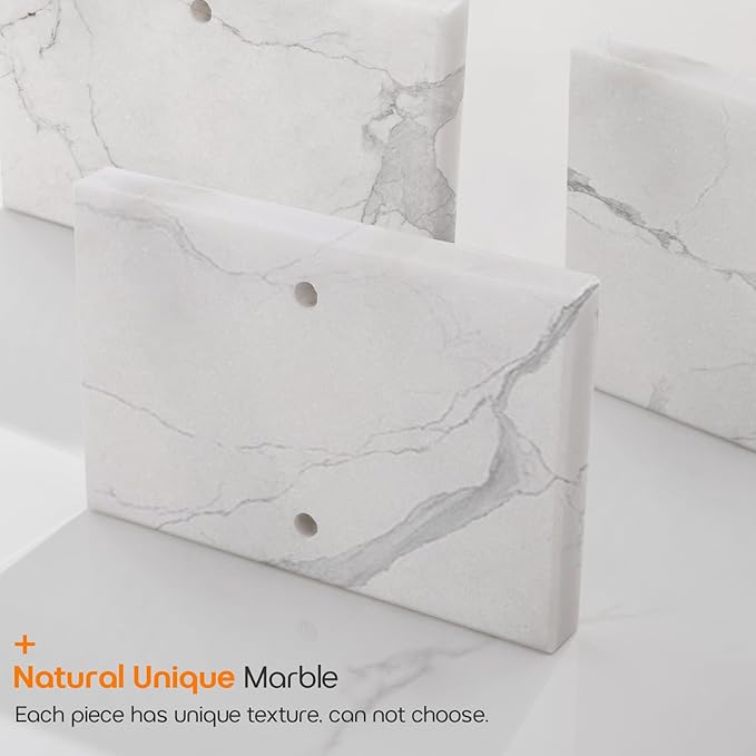 Free Standing Towel Rack for Bathroom 2-Tier Towel Holder Stand with Heavy Marble Base Thicken Steady Design Polished Chrome Stainless Steel AN7001CH