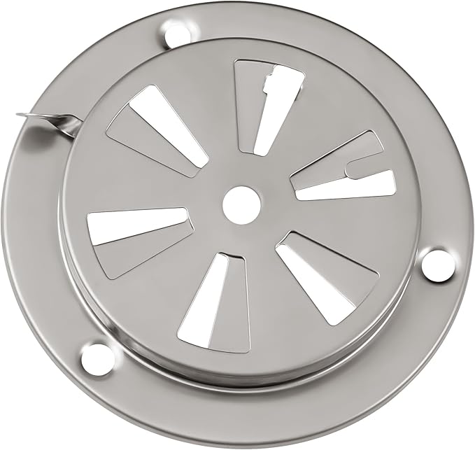 BBQ Smoker Air Vent Set, 2 Pieces Stainless Steel Grill Damper for Increased Airflow, Replacement Parts for Grill, Stove and Smoker (2)