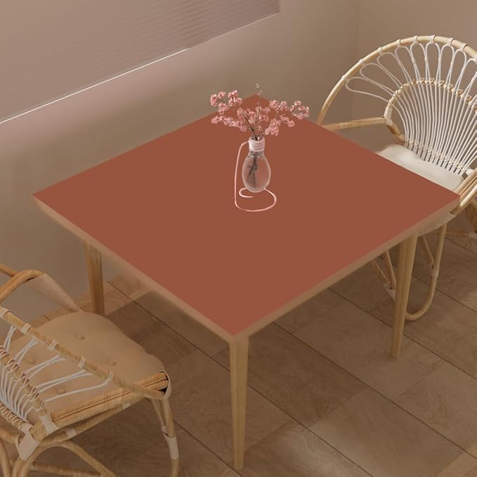 Leather Table Cover,1.8mm Thick,40x40 Inch Table Protector,Table Protector for Dining Room Table,Dining Table Cover,Table Cover Protector.(Brown+Gray,40x40)