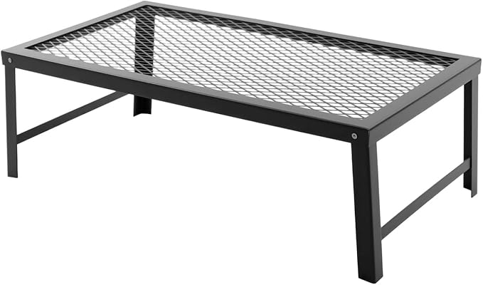 Folding Campfire Grill, 21.7in x 11.8in Portable Over Fire Camp Grill with Legs, Fire Pit Cooking Grate Barbecue Griddle Plate, Campfire Cooking Equipment for Outdoor Barbecue, Picnic, Camping