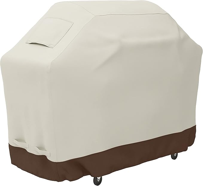 Amazon Basics Gas Grill Barbecue Cover for Outdoor, Waterproof, Anti-UV, Durable Heavy Duty, 60 inch, Medium, Beige