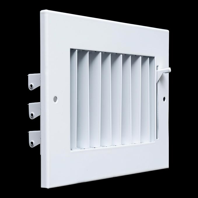 Fits 6x4 Duct Opening Steel Adjustable Air Supply Grille by Handua | Register Vent Cover Grill for Sidewall and Ceiling | White | Outer Dimensions: 7.75" X 5.75"