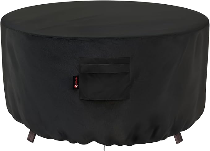 iBirdie Fire Pit Cover Round 40 inch Outdoor Waterproof and Weatherproof Heavy Duty 600D Patio Fireplaces Table Coffee Table Cover