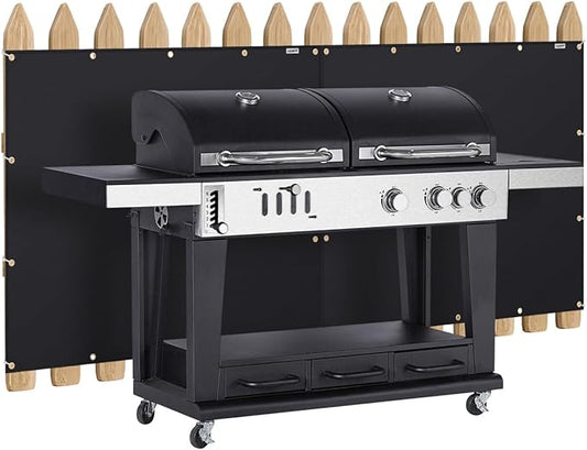Heat Shield Behind Grill 3'x10' Heat Shield Mat for Wall, Deck Fence, Railing, Grill and Refrigerator, Heavy Duty Fireproof Cover and Screen Protect Deck Railing from Grill