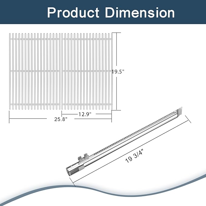 Flavorizer Bars,Heat Deflectors,Grill Burner and Grill Grid for Weber Genesis II 300/LX 300, GS4 Genesis ii E-310 ii E-315 ii E/S335 ii se-335 Grill