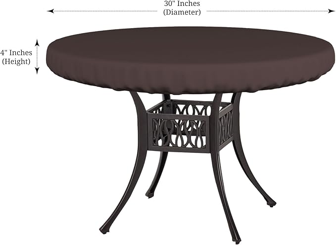 Covers & All Round Table Top Cover, 18 Oz Heavy Duty Waterproof UV & Weather Resistant Patio Table Cover, Outdoor Table Cover for Patio Outdoor Furniture & Coffee Table (30" Diameter x 4”H, Coffee)
