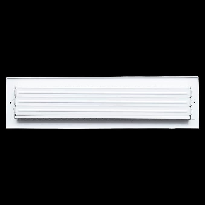 Fits 20x4 Duct Opening Steel Adjustable Air Supply Grille by Handua | Register Vent Cover Grill for Sidewall and Ceiling | White | Outer Dimensions: 21.75" X 5.75"