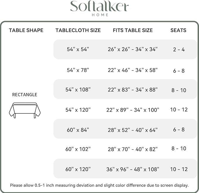 Softalker Gingham Checkered Tablecloth Square - Outdoor Waterproof Buffalo Plaid Table Cloth, Stain Resistant Washable Table Cover for Picnic, Camping, Dining - Rust and White, 54 x 54 Inch
