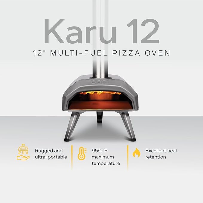 Ooni Karu 12 Essentials Bundle - Includes 12" Pizza Peel, Karu 12 Gas Burner & Cover