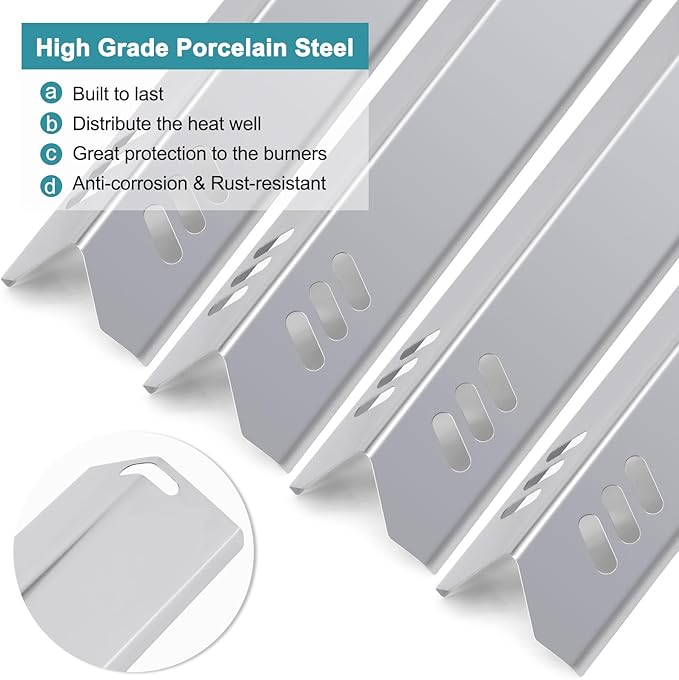 Criditpid Grill Parts for Dyna Glo DGF510SBP, DGF510SSP, DGF493PNP-D, Backyard Grill BH13-101-099-01, BH15-101-099-02, Uniflame GBC1059WB. Grill Grates, Heat Plate for Dyna-Glo Grill Replacement Parts