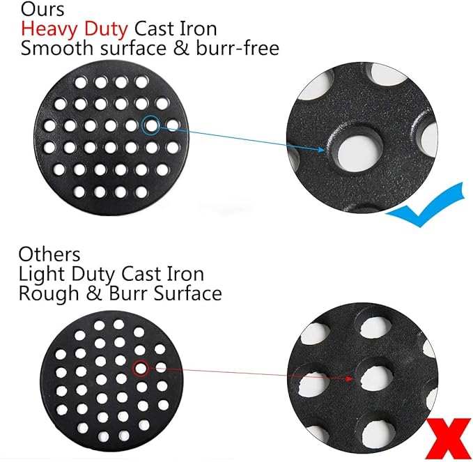 Dracarys Round cast Iron fire Grate, BBQ high Heat Charcoal Plate for Large Big Green Egg fire Grate Bottom Grate Grill Parts Charcoal Grate Replacement Parts Big Green Egg l accessories-9inch