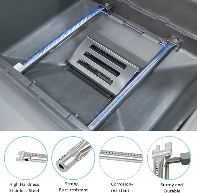 Spirit e210 7635 Flavorizer Bars and 69785 67024 Burner for Weber Spirit I & II 200 Spirit E210 E220 S210 S220 GS4 200 with Front Control, Grill Replacement Parts for Weber Spirit 2 E210 Grill Parts
