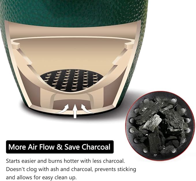 Dracarys Round cast Iron fire Grate, BBQ high Heat Charcoal Plate for Large Big Green Egg fire Grate Bottom Grate Grill Parts Charcoal Grate Replacement Parts Big Green Egg l accessories-9inch