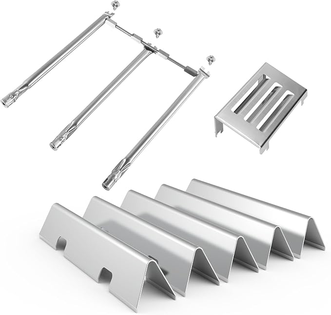 Grill Parts for Weber Spirit II Grill Replacement Parts, 7636 Flavorizer Bars, 69787 Burner and 67060 Heat Deflector for Weber Spirit 2 Grill Parts, for Weber Spirit II E310 E320 S310 S-320