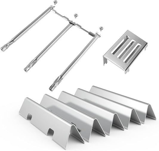 Grill Parts for Weber Spirit II Grill Replacement Parts, 7636 Flavorizer Bars, 69787 Burner and 67060 Heat Deflector for Weber Spirit 2 Grill Parts, for Weber Spirit II E310 E320 S310 S-320