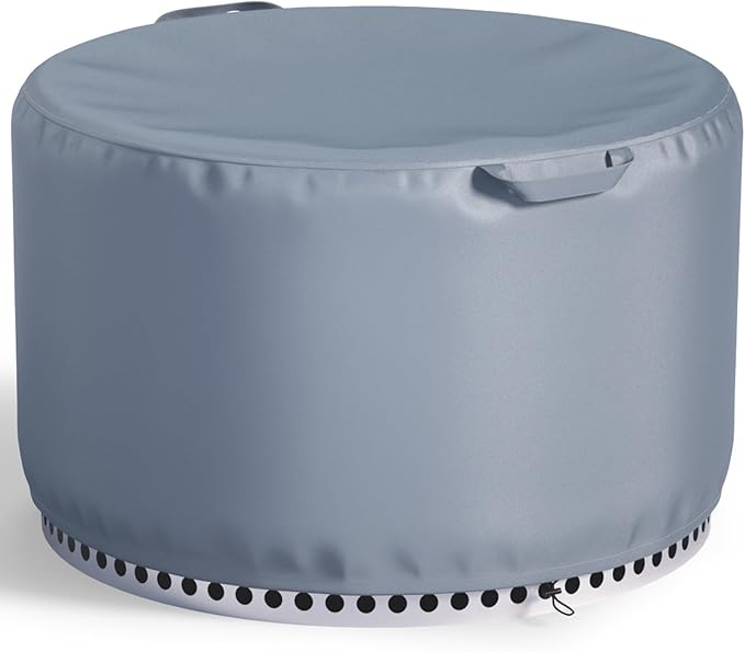 Chinchilla Fire Pit Cover Round for Solo Stove Yukon 28"-29", Waterproof Smokeless Fire Pit Cover, 600D Strong Tear Resistant, Fits for Gas/Table/Bowl Fire pits