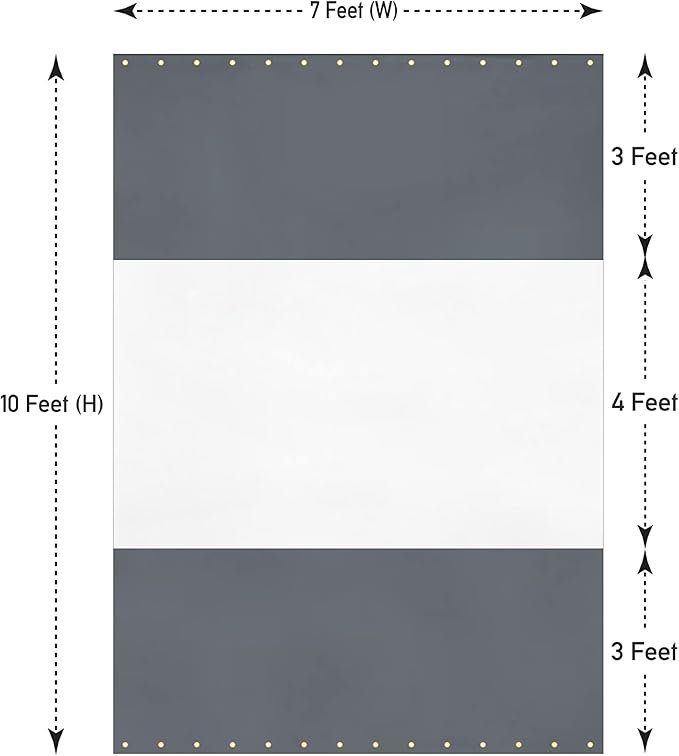 Covers & all Outdoor Clear Panel Curtain, 12 oz Vinyl Outdor Curtains for Patio, Waterproof & Weather Resistant Tarp with Brass Grommets for Pergola, Porch, Gazebos, Balcony (10' H x 7' W, Gray)