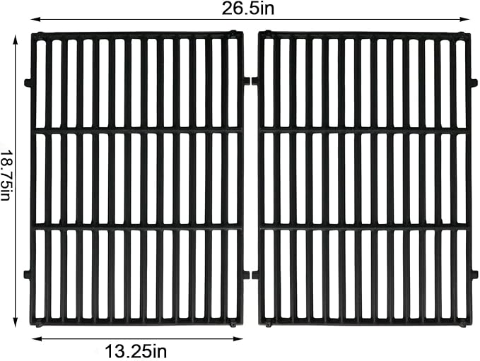 JCLMER Genesis II Grill Grate Replacement Parts for Genesis ii E-310/S-310, ii E-325, ii E-335/S-335, ii SE-335/SE-310, Cast Iron 66095 Cooking Grates for Genesis II LX 300 Series, Weber 66802,66805