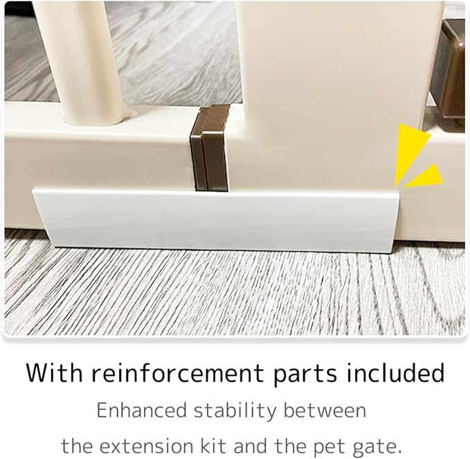 Lumizone Extra Tall Pet Gate 55.12" High Pressure Mounted 16.73" Wide Extension kit 1.37" Gap (16.73" W, Cream White)