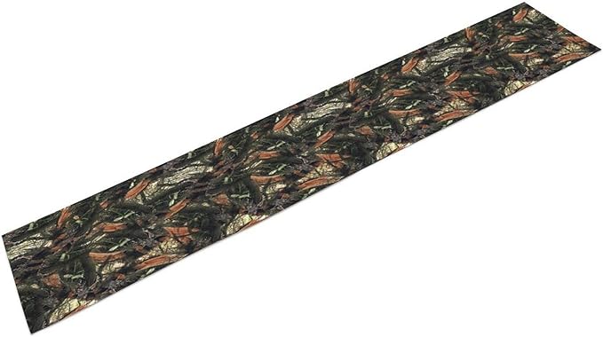 Camouflage Forest Trees Table Runner, Rustic Camouflage Hunting Camp Mossy and Oak Table Runner for Kitchen Dining Banquet Party 13x108in