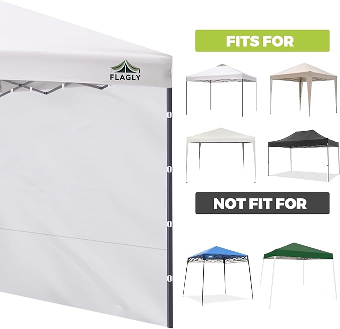 Instant Canopy Sidewalls for 10x10 Pop Up Canopy Tent, 300D Waterproof Material for Outdoor Events, Vendor Booths, and Privacy (Sidewalls Only, Canopy Not Included) (Khaki, 10x10ft-3pcs)