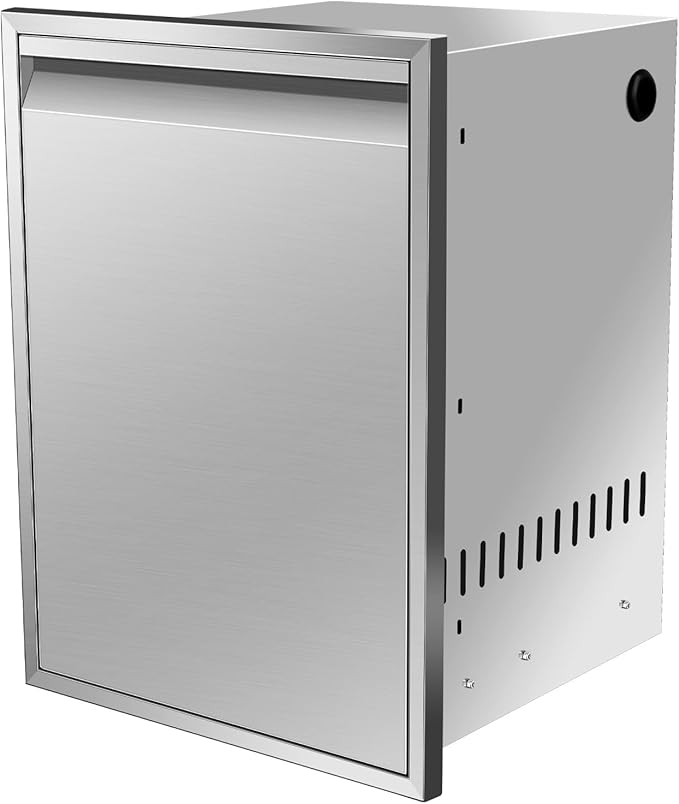 Outdoor Kitchen Stainless Steel Triple Access BBQ Drawers With Handle For BBQ Island Patio Grill Station,Trash Drawer