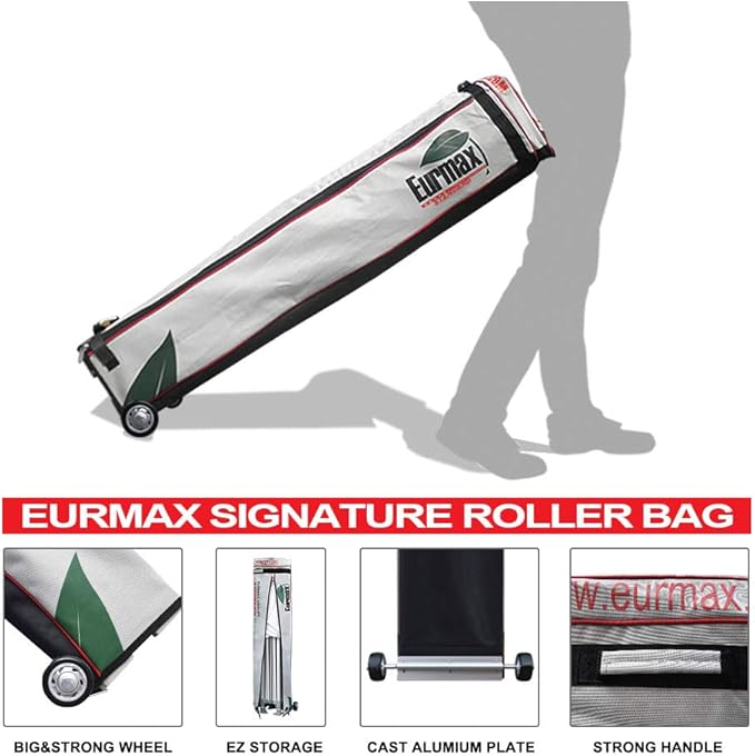 Eurmax USA 10'x15' Pop-up Canopy Tent Commercial Instant Canopies with 4 Removable Zipper End Side Walls and Roller Bag, Bonus 4 SandBags(Yellow)