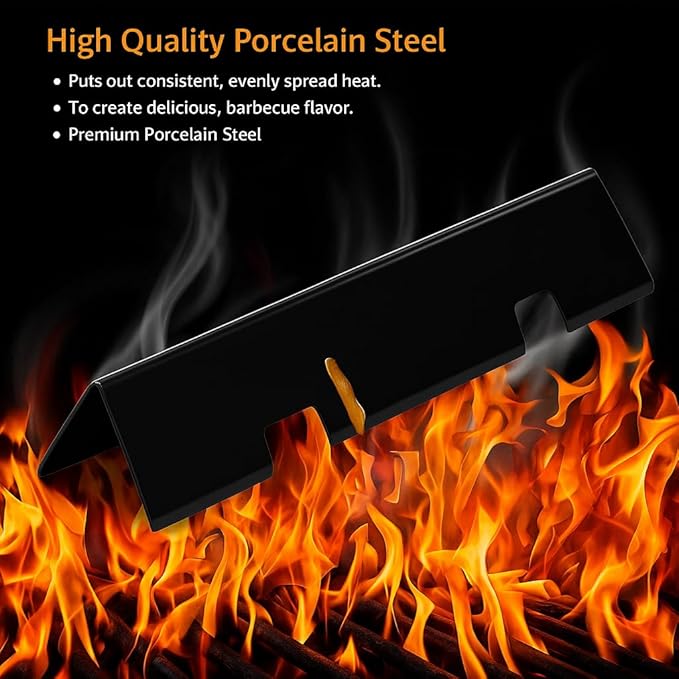 QuliMetal 15.3" Flavorizer Bars for Weber GS4 Spirit II 200, Spirit II E-210, Spirit E-210, Spirit 200 Series Grills with Front-Mounted Control, Porcelain Enameled for Weber Spirit Heat Plates