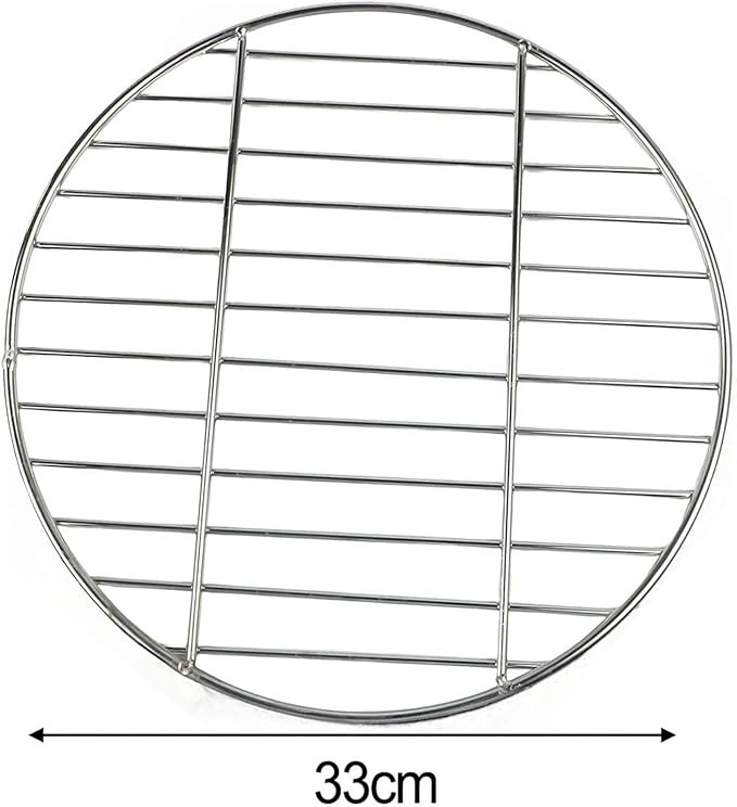 Stainless Steel Grill Grate, Round BBQ Cooking Grid for Even Heat Distribution, High Resistant & Polished Mesh, Outdoor Grilling Accessory, 28cm/33cm/38cm(33CM)