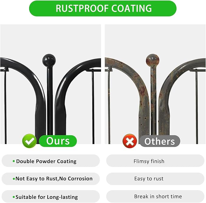Garden Fence with Gate Metal Fencing for Yard, 32in x 46ft 20 Panels No Dig Fence Panels Temporary Dog Fence Rustproof Garden Fencing Flower Bed Edging for Patio